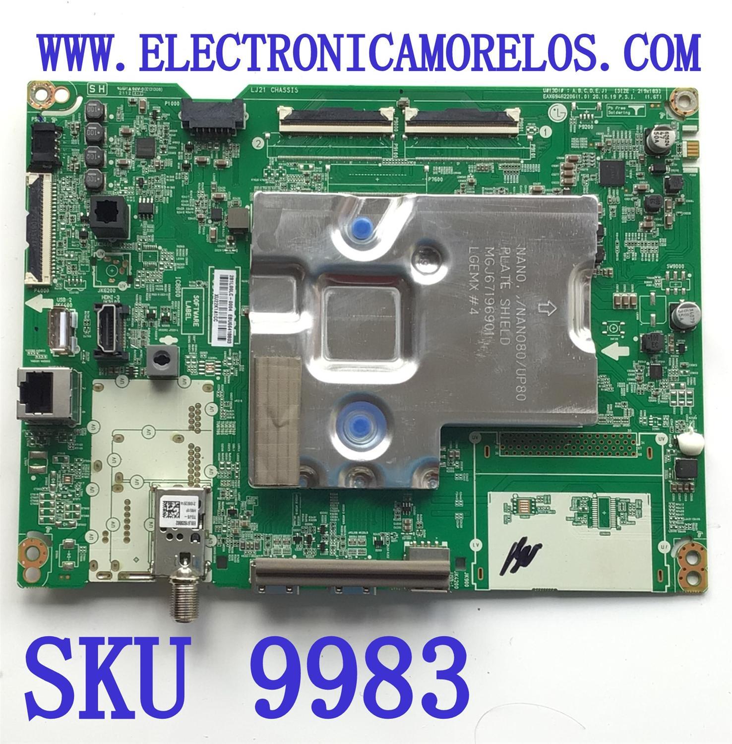 MAIN PARA TV LG / NUMERO DE PARTE EBU66418803 / EAX69462206(1.0) / MODELO 43NANO75UPA. BUSGLJM - Imagen 1